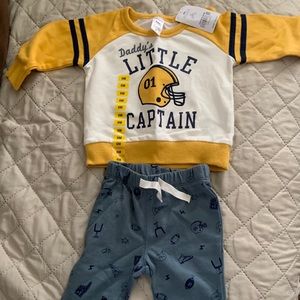 Carters Football Sweatsuit Set Brand New